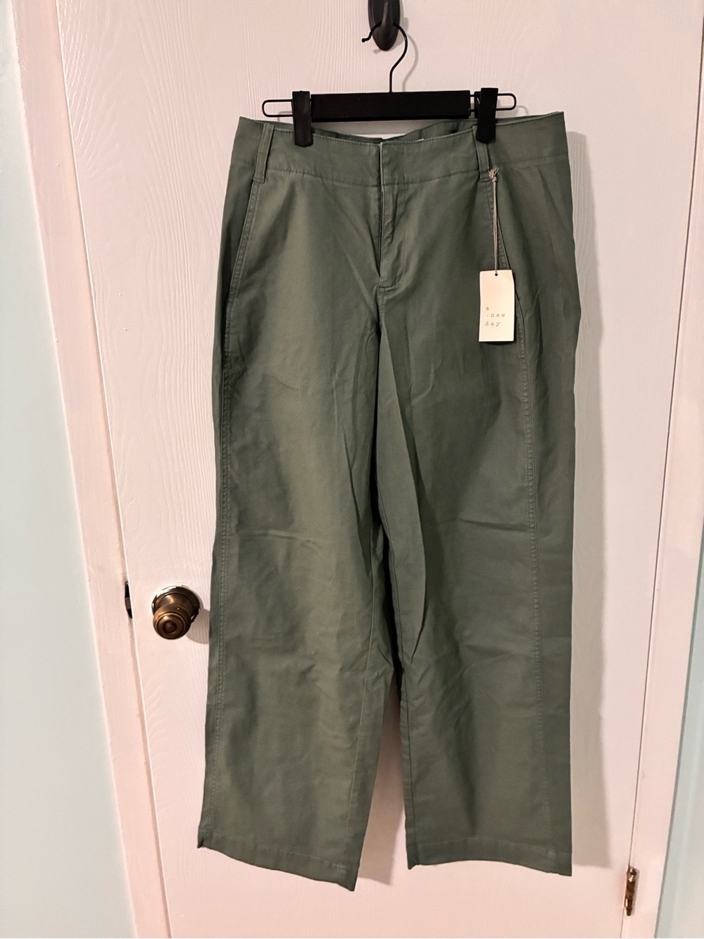 a new day Olive Green High-Rise Straight wide Trousers